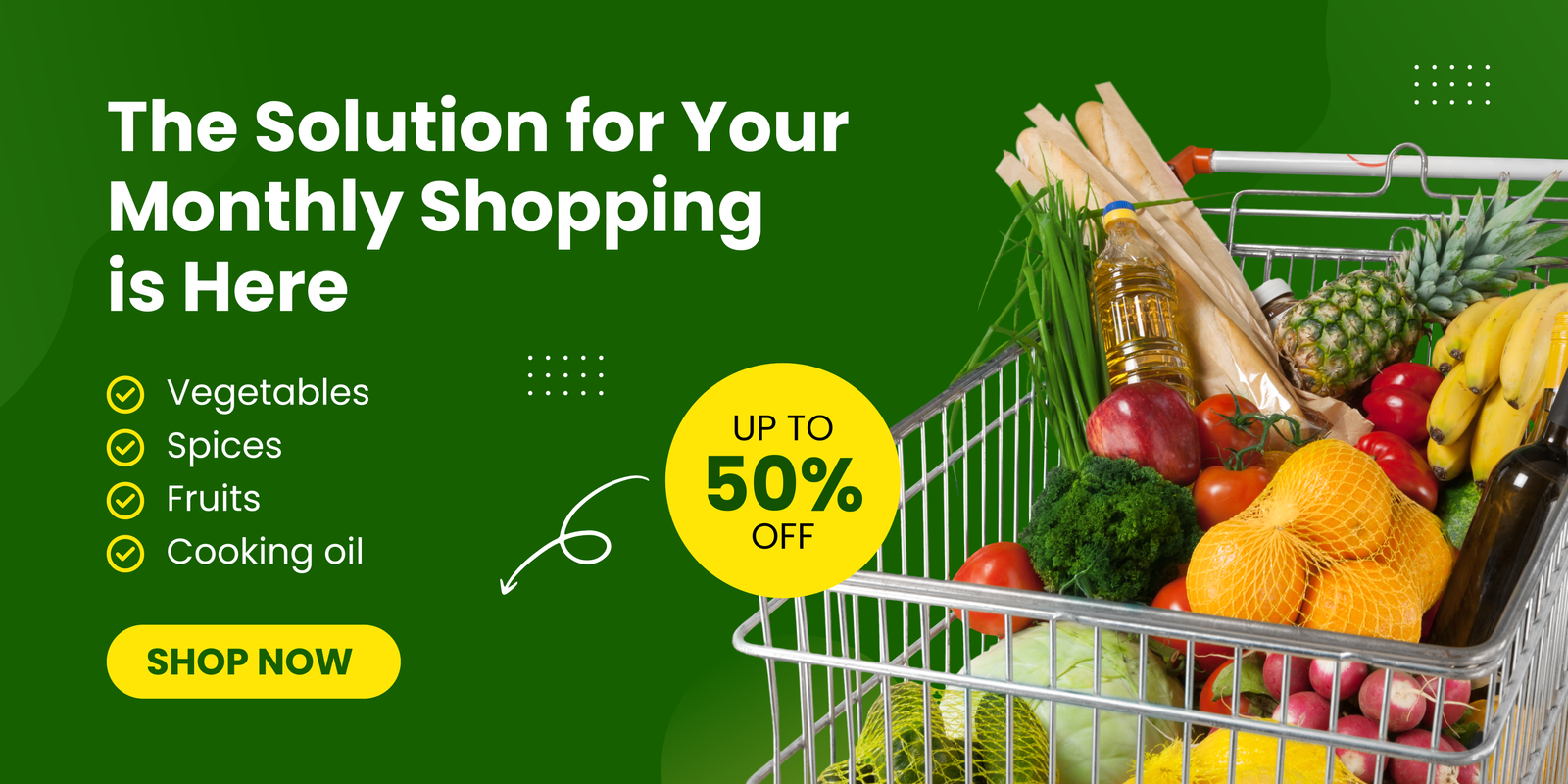 Green Modern Monthly Shopping Banner